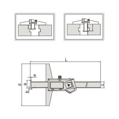 Insize Digital Double Hook Depth Gauge 0-300mm / 0-12" Range Series 1144-300A