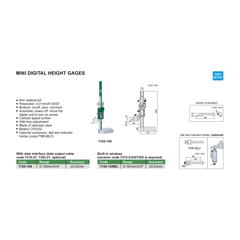 Insize Digital Height Gauge 0-150mm / 0-6" Range Series 1154-150