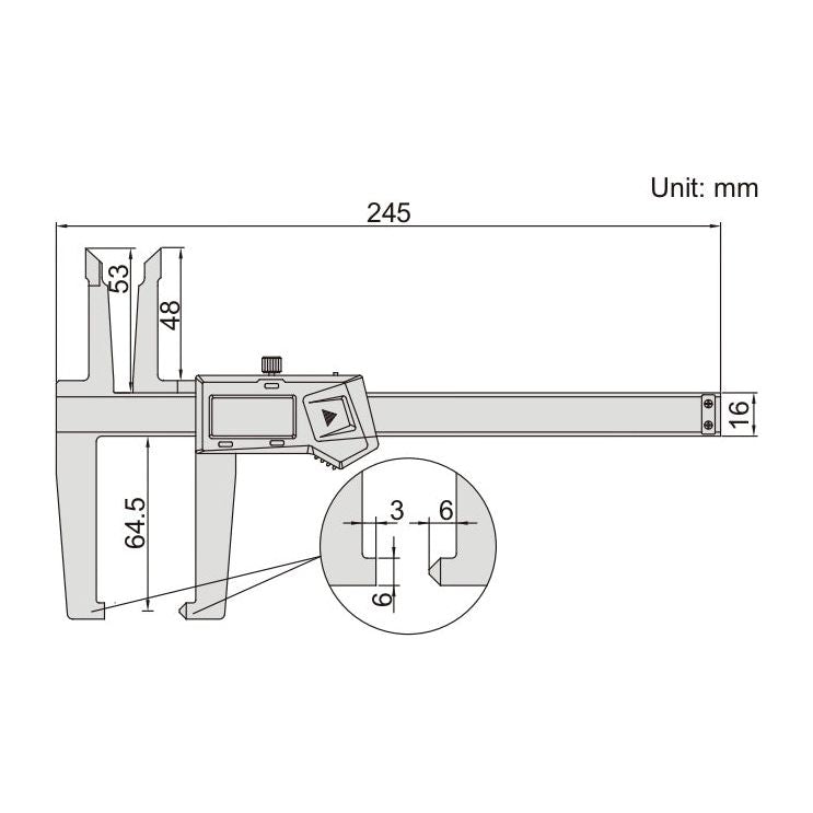 Insize Digital Disc Brake & Pad Caliper 0-150mm/0-6" Range Series 1167-150A