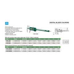 Insize Digital Blade Caliper 0-150mm / 0-6" Range Series 1188-150A