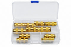 12 Piece DOT Straight Brass Push in Hose Connect Grab Kit Assortment - Twin Eagle Imports