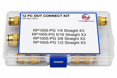 12 Piece DOT Straight Brass Push in Hose Connect Grab Kit Assortment - Twin Eagle Imports