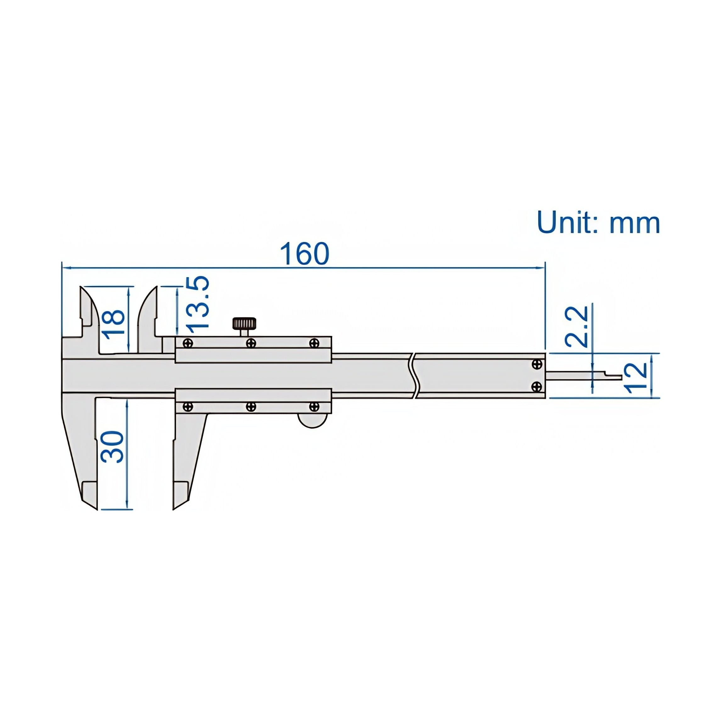 Insize Mini Vernier Caliper 0-100mm Range Series 1201-1003