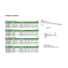 Insize Vernier Caliper 0-150mm Range Series 1205-1501S