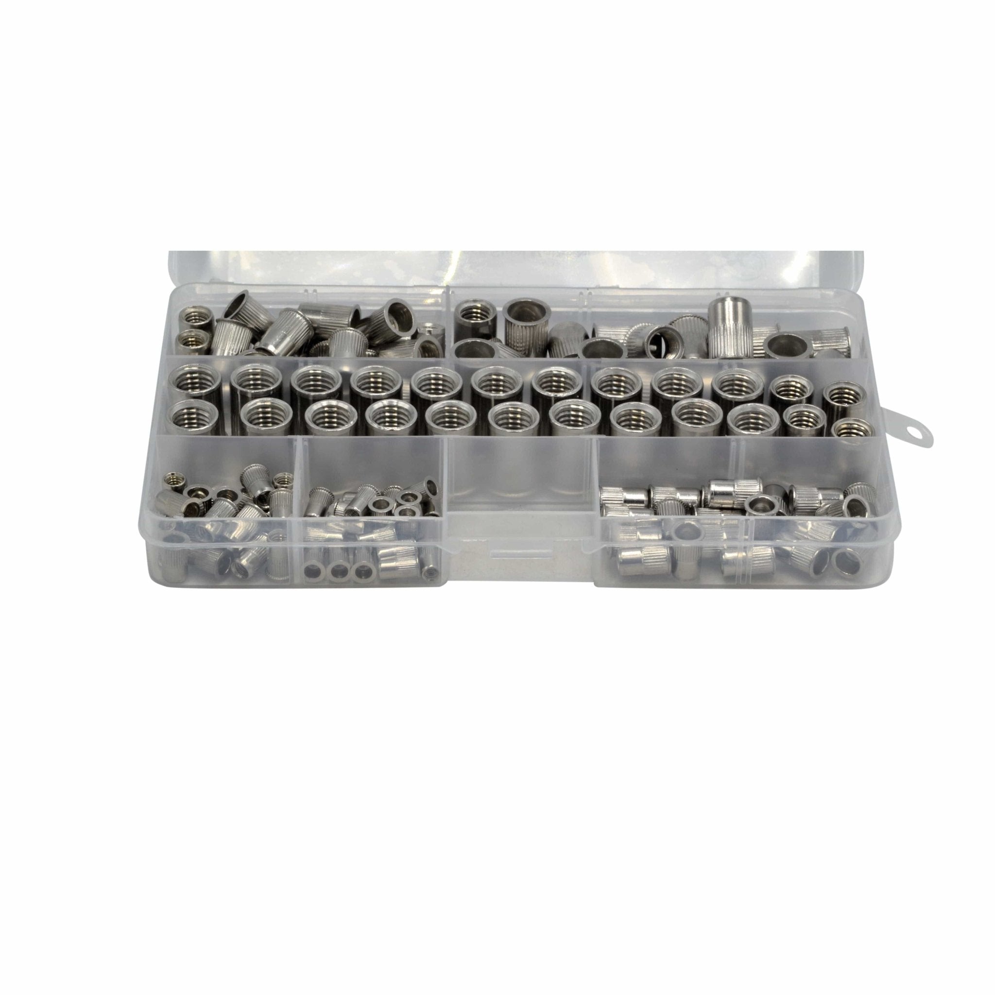 120pc Assorted Small Flange Stainless Steel Nutsert Grab Kit - M3 to M10 - Twin Eagle Imports