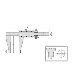 Insize Vernier Caliper 0-600mm/0-24" Range Series 1211-24