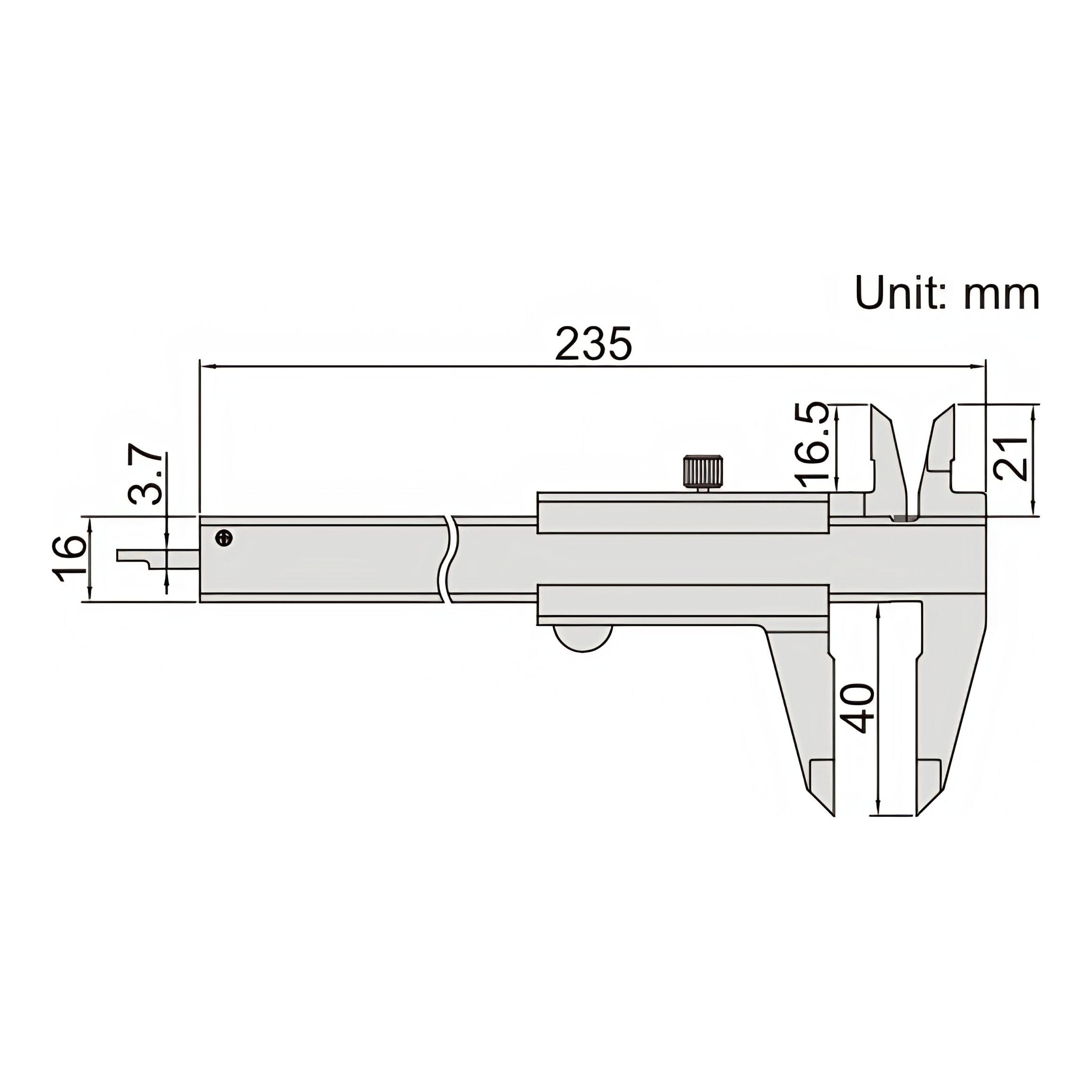 Insize Vernier Left Hand Caliper 0-150mm/0-6" Range Series 1239-150