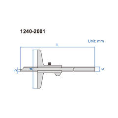 Insize Vernier Depth Gauge 0-500mm Range Series 1240-5001