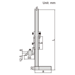 Insize Mini Vernier Height Gauge 0-150mm / 0-6" Range Series 1253-150