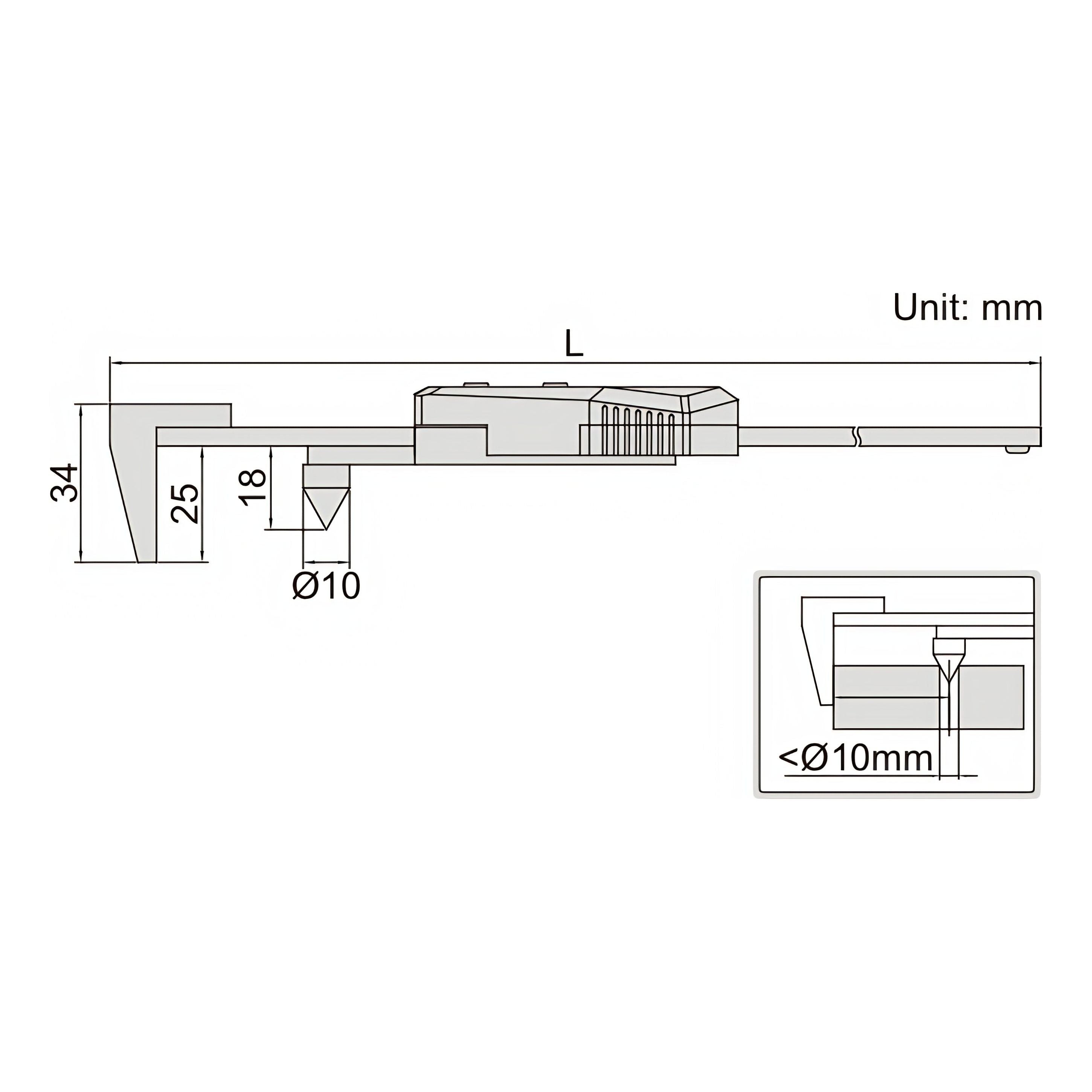 Insize Digital Back-Jaw Edge to Center Caliper Range Series 1524-300