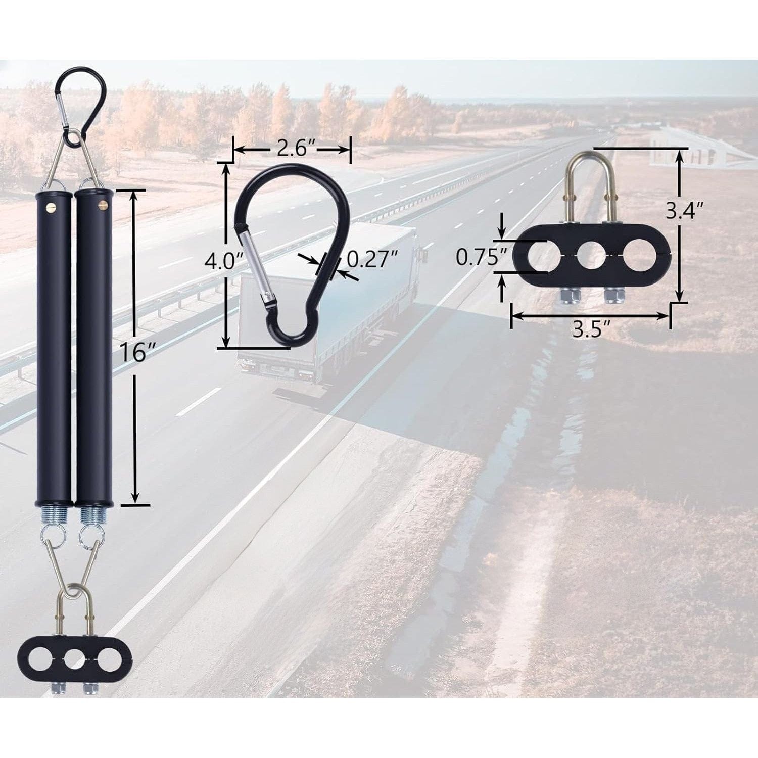 16" Dual Tender Spring Kit with 3-in-1 Air Lines Holder - Twin Eagle Imports