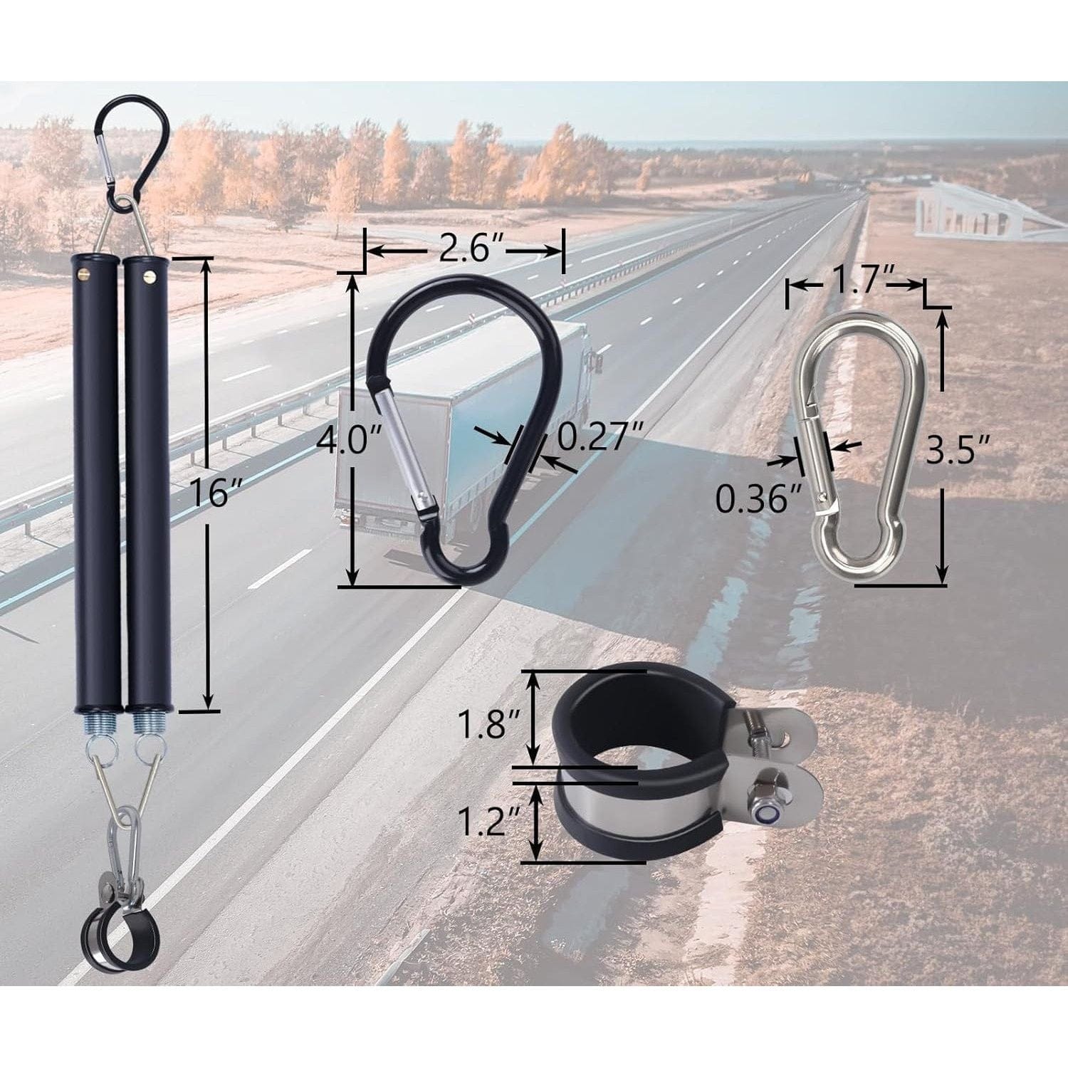 16" Dual Tender Spring Kit with Loop Air Lines Holder - Twin Eagle Imports