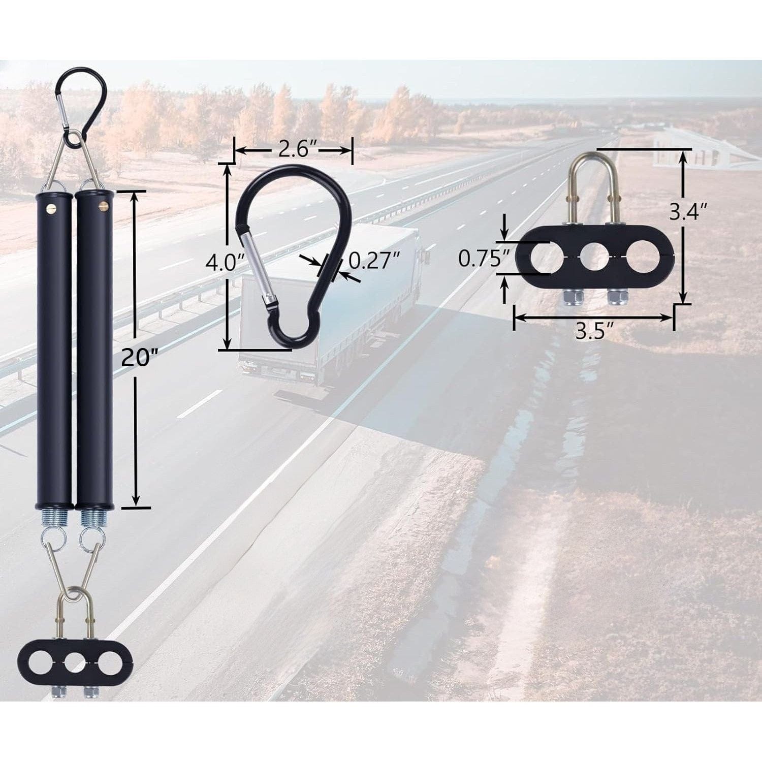20" Dual Tender Spring Kit with 3-in-1 Air Lines Holder - Twin Eagle Imports