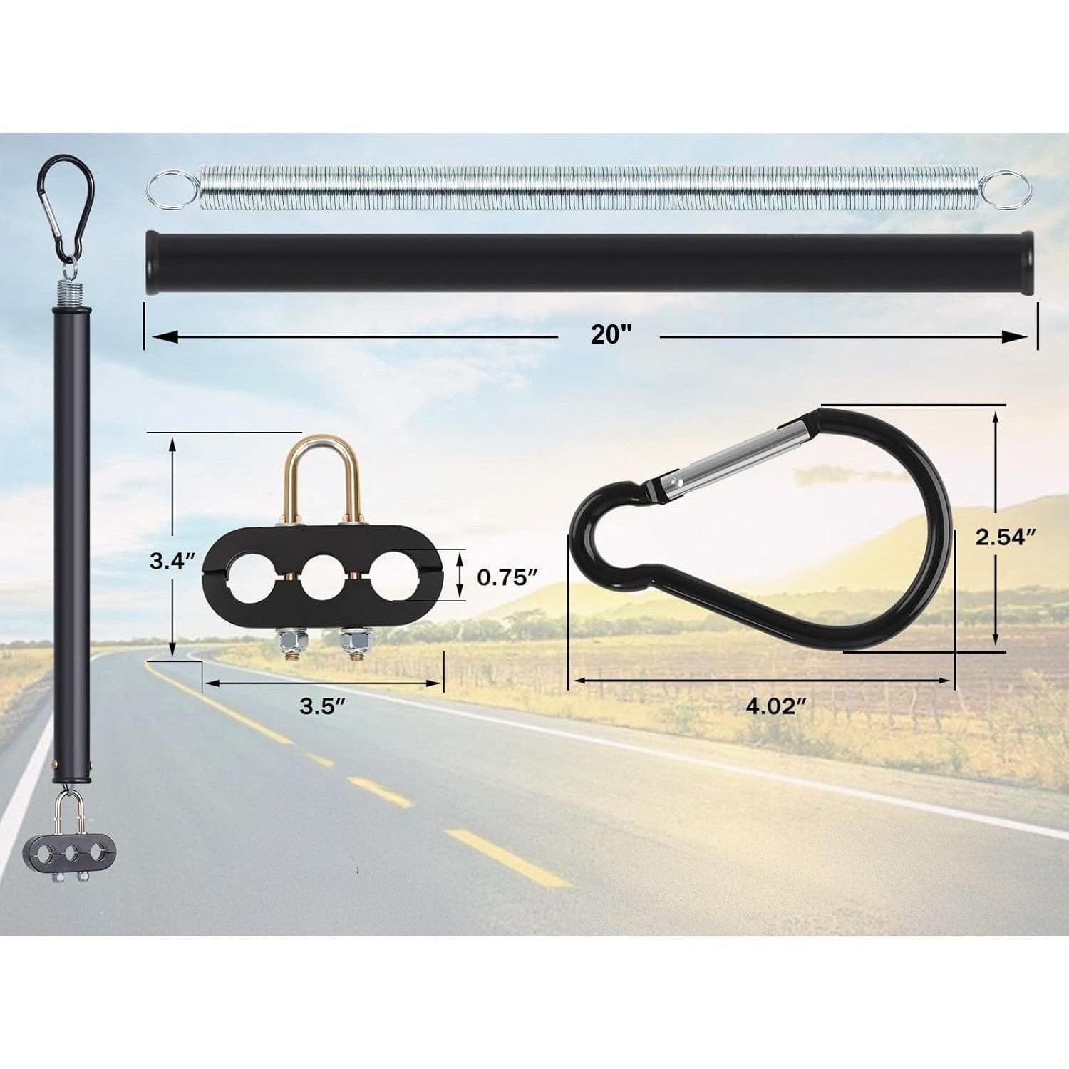 20" Single Tender Spring Kit with 3 in 1 Air Line Holder - Twin Eagle Imports