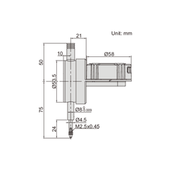 Insize Back Plunger Digital Indicator 12.7mm/0.5" Range Series 2118-10