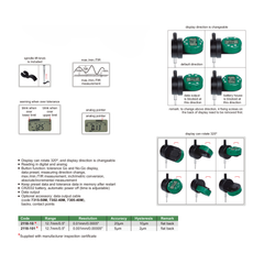 Insize Back Plunger Digital Indicator 12.7mm/0.5" Range Series 2118-10