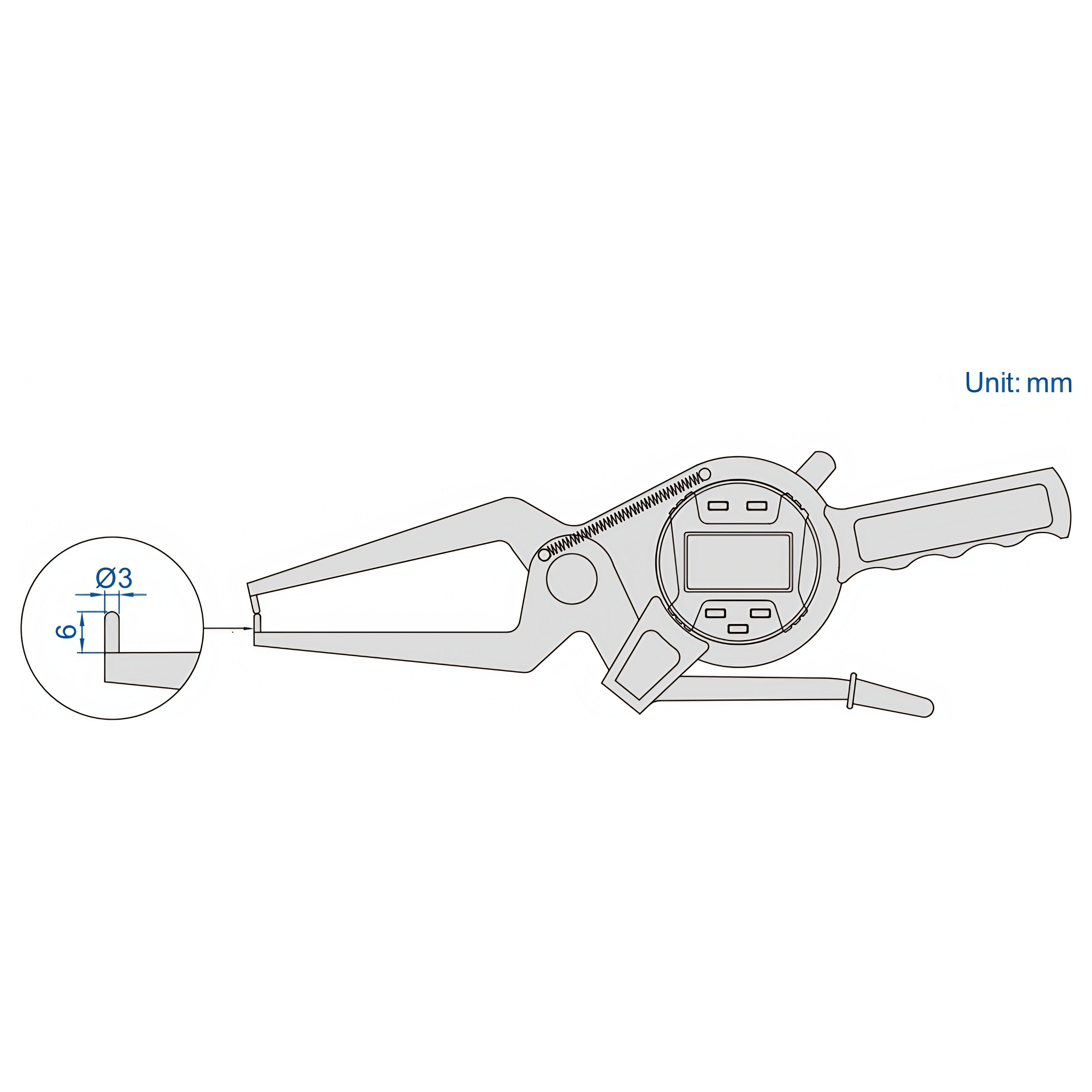 Insize Digital External Caliper Gauge 20-40mmm/0.8-1.6" Range Series 2132-40