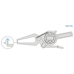 Insize Digital External Caliper Gauge 20-40mmm/0.8-1.6" Range Series 2132-40