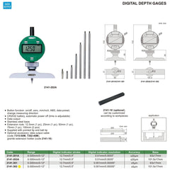 Insize Digital Depth Gauge 101.5x17mm Range Series 2141-302