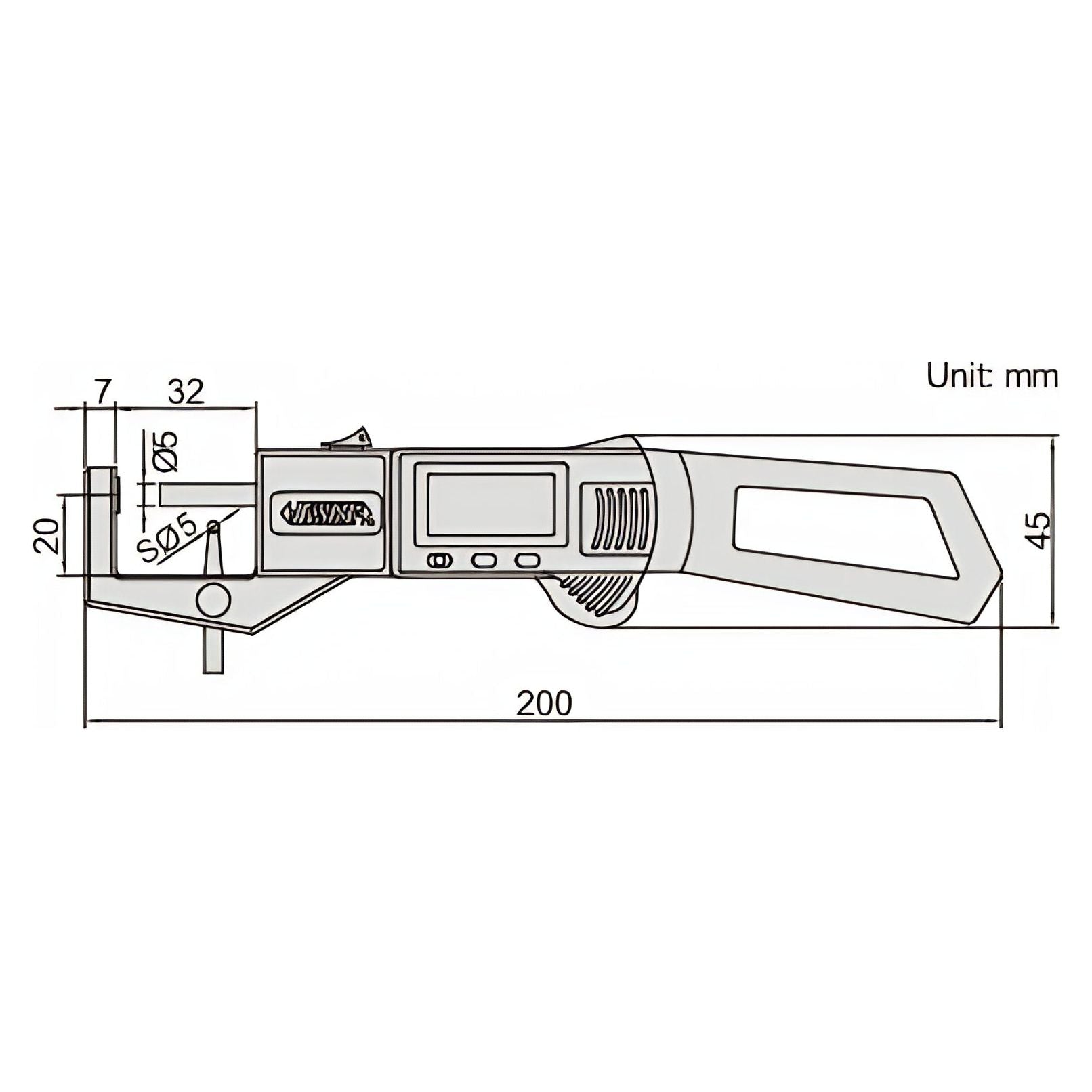 Insize Digital Snap Gauge 0-25mm/0-1" Range Series 2163-25