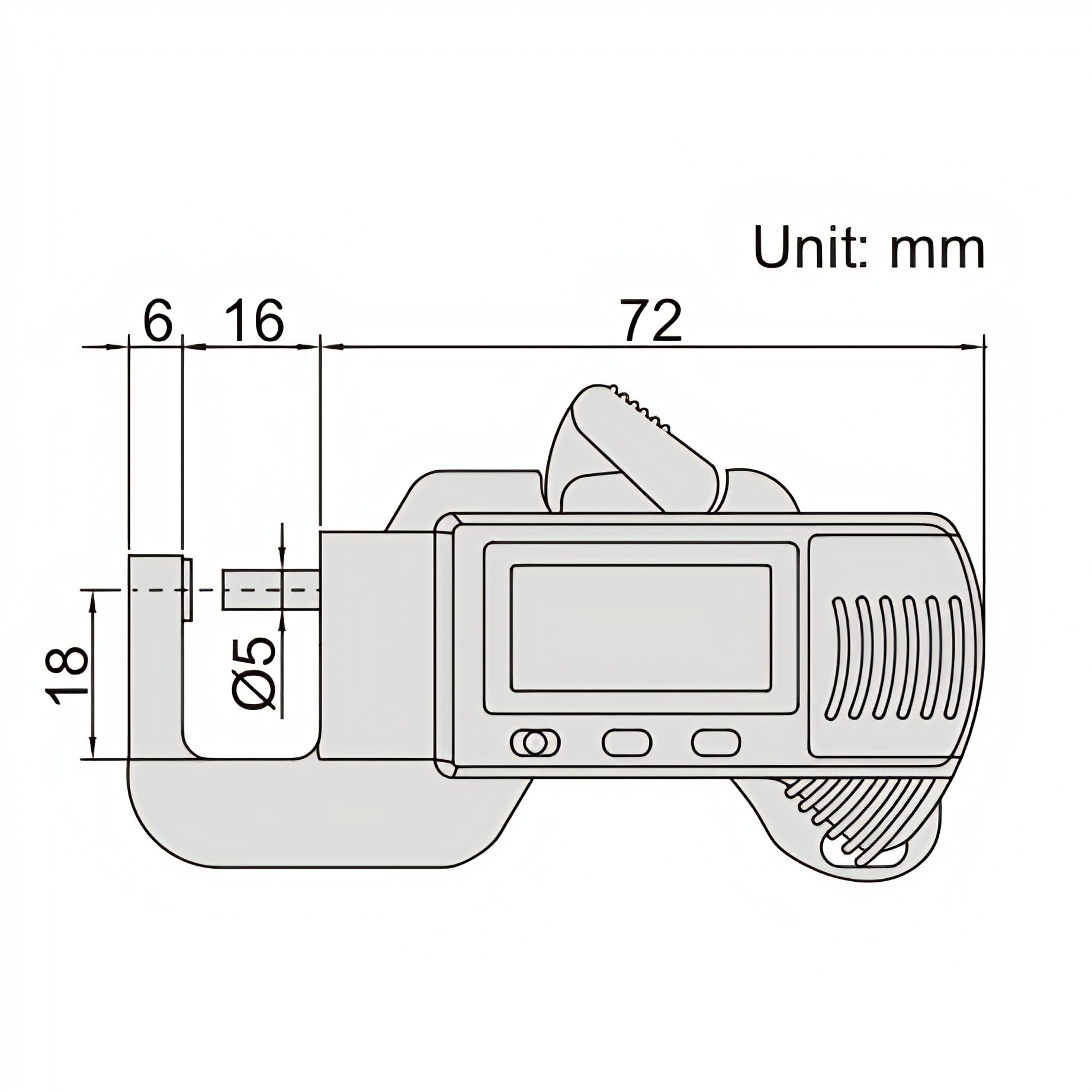 Insize Digital Snap Gauge 0-12mm/0-0.5" Range Series 2166-12