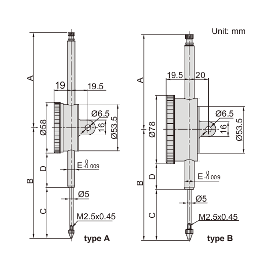 Insize Metric Long Stroke Dial Indicator 100mm Range Series 2309-100D