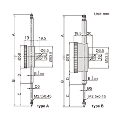 Insize Metric Long Stroke Dial Indicator 50mm Range Series 2309-50D