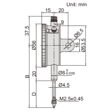 Insize Metric Long Stroke Dial Indicator 20mm Range Series 2310-20A