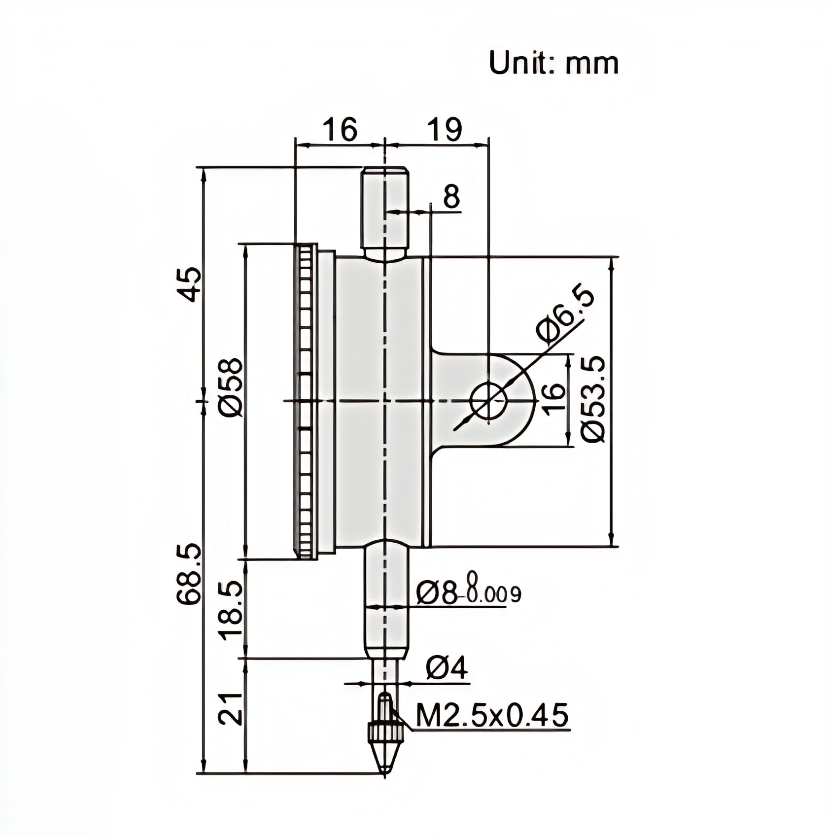 Insize Shockproof Dial Indicator 5mm Range Series 2314-5A