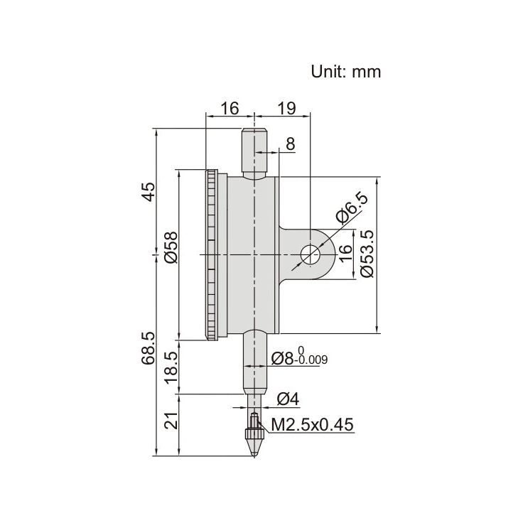 Insize Shockproof Dial Indicator 10mm Range Series 2314-10A