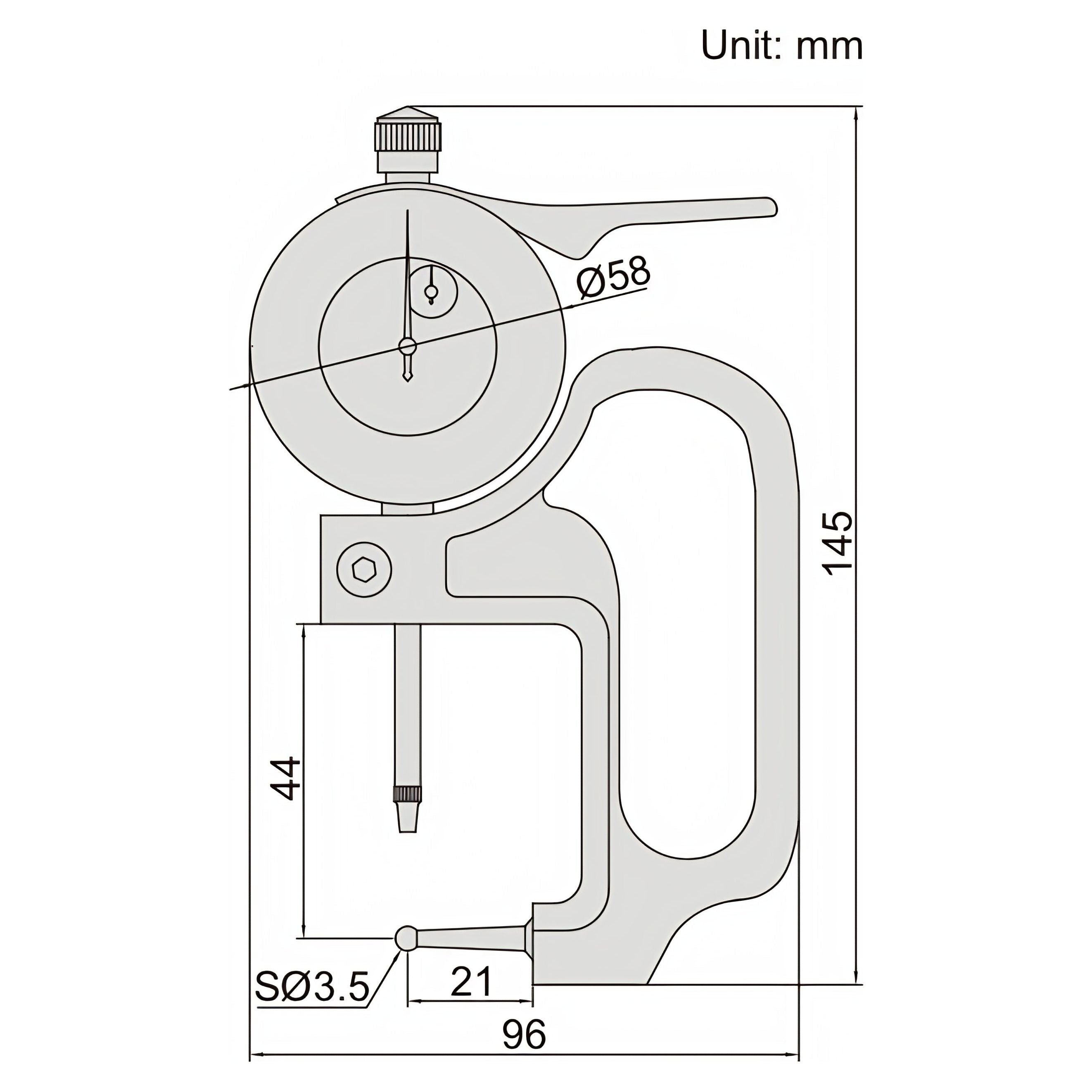 Insize Tube Type Thickness Gauge 0-10mm x 0.01mm Range Series 2367-10A