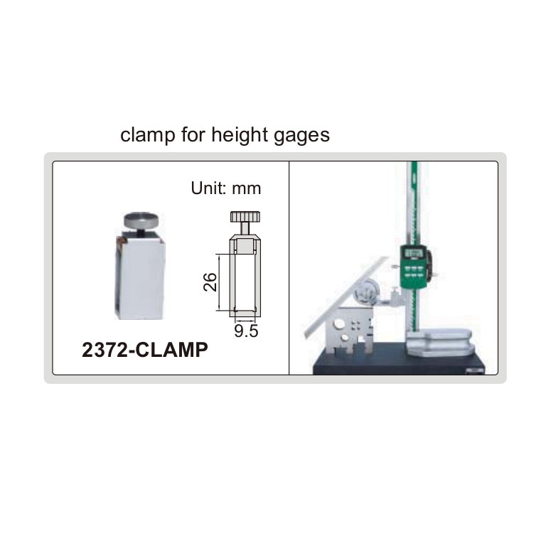 Insize Height Gauge Clamp Range Series 2372-CLAMP