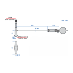 Insize Bore Gauge 400-800mm x 0.01mm Range Series 2828-800A