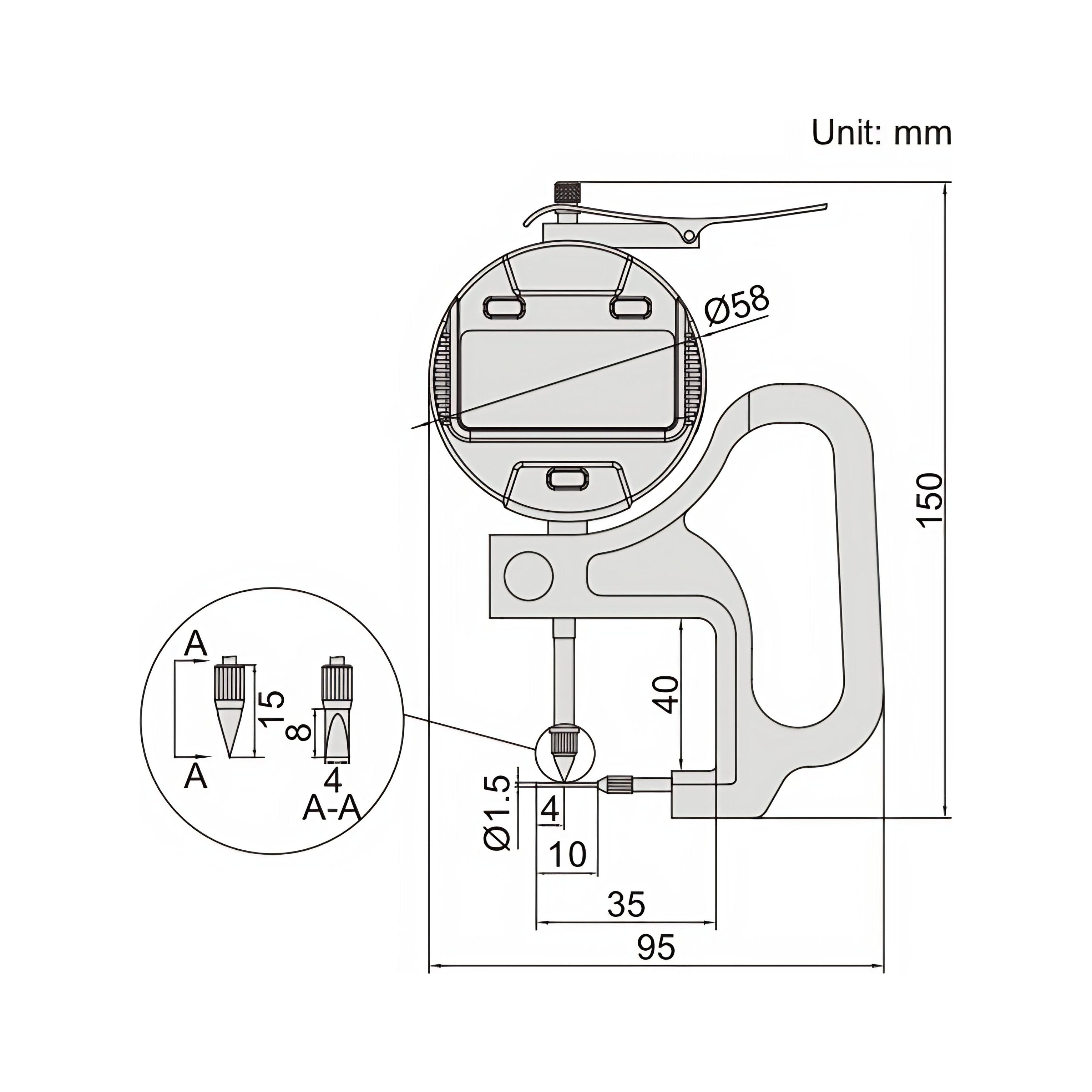 Insize Digital Thickness Gauge 0-10mm/0-0.4" Range Series 2873-10