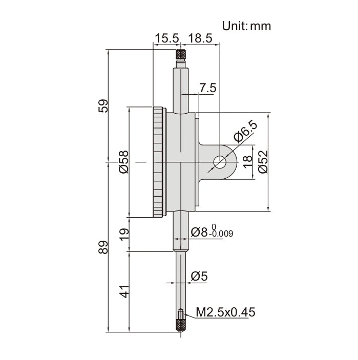 Insize Long Stroke Dial Indicator 30mm Range Series 2889-30