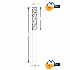 Best Carbide 11mm 4 Flute Uncoated Short Series End Mill – 12mm Shank