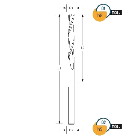 Best Carbide 2mm 4 Flute Long Series Square End Mill TiALN Coated