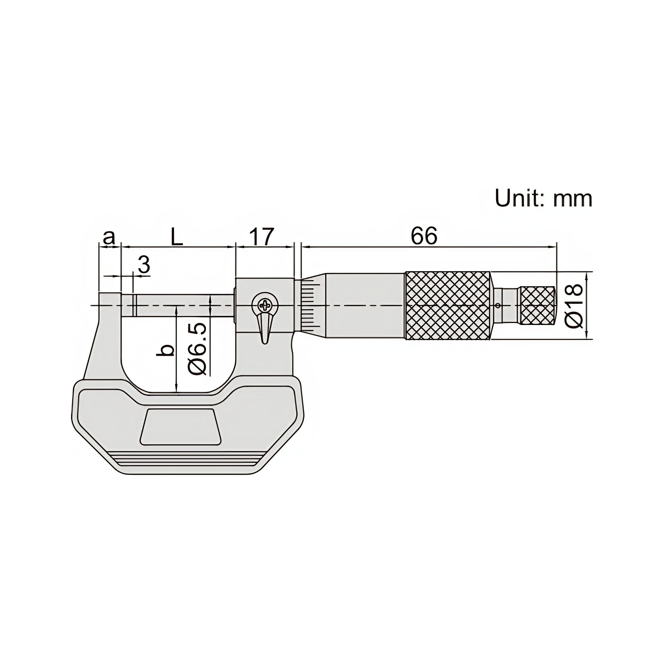 Insize Outside Micrometer 0-25mm Range Series 3202-25A