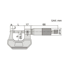 Insize Outside Micrometer 0-25mm Range Series 3202-25A