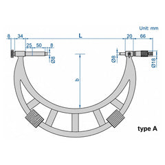 Insize Metric Outside Micrometer 700-800mm Range Series 3205-800