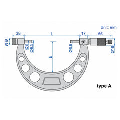 Insize Metric Outside Micrometer 100-200mm Range Series 3206-200A
