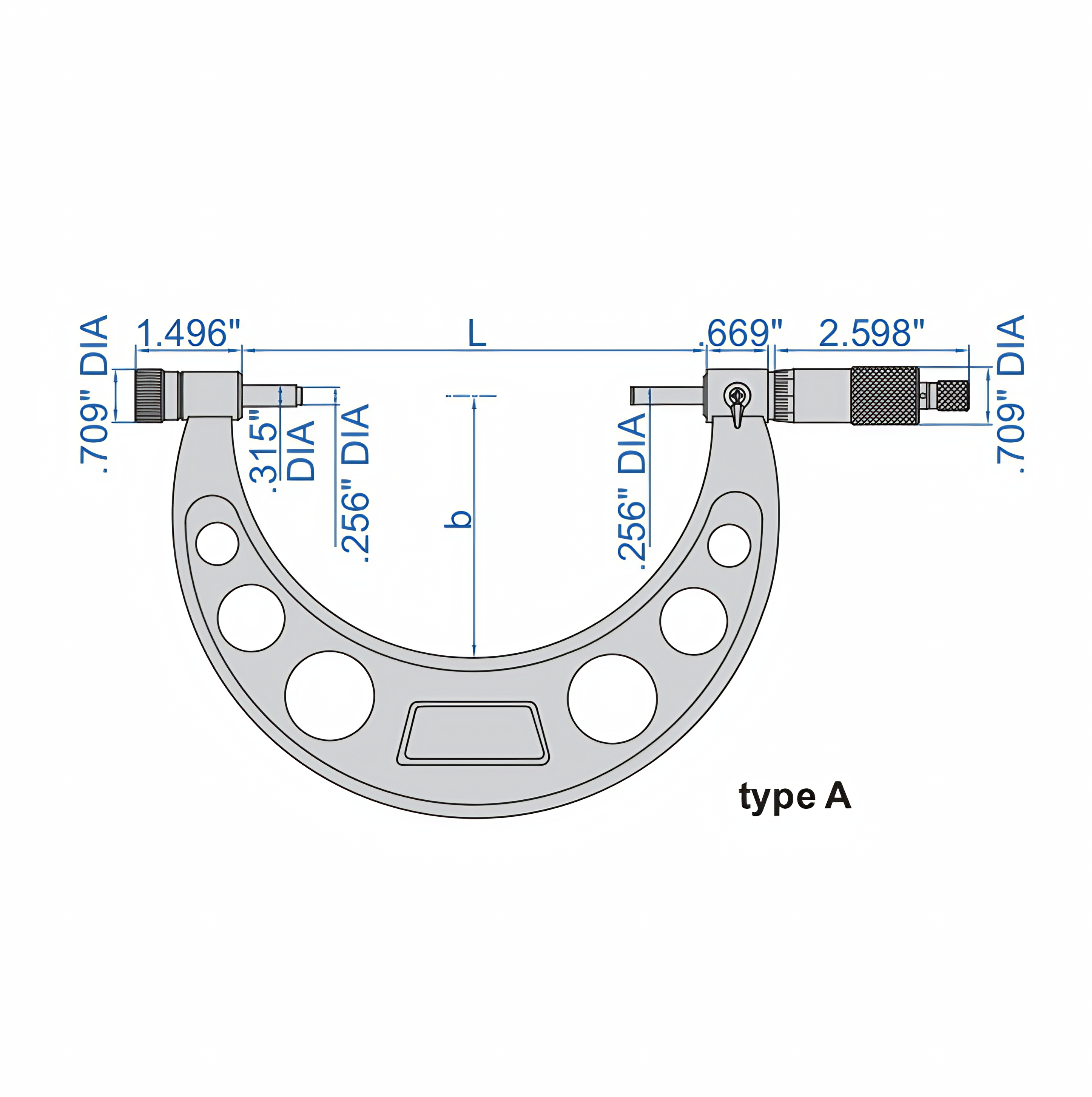 Insize Outside Micrometer 6-12" Range Series 3206-12