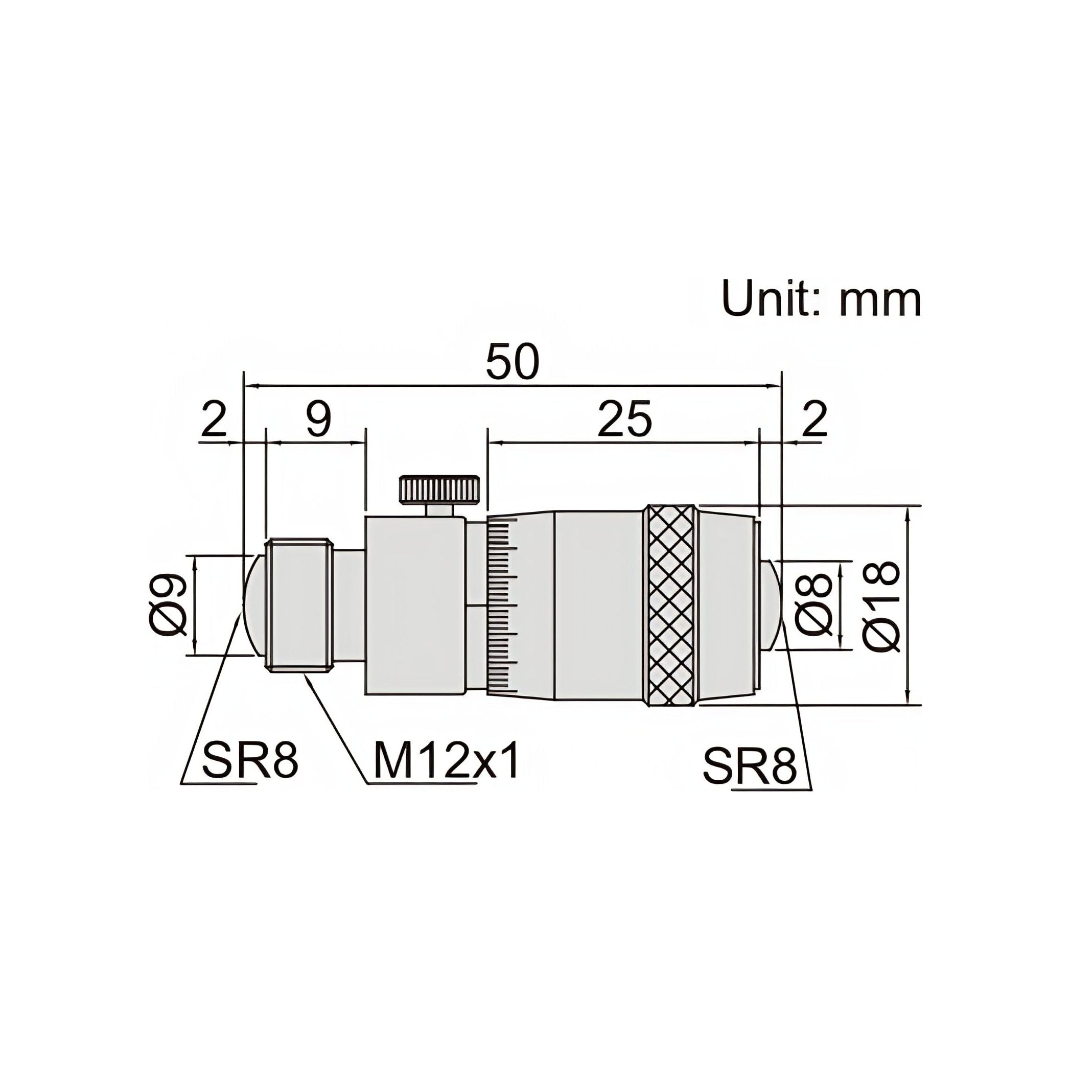 Insize Tubular Inside Micrometer 50-500mm Range Series 3222-500