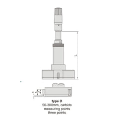 Insize Three Point Internal Micrometer 62-75mm Range Series 3227-75
