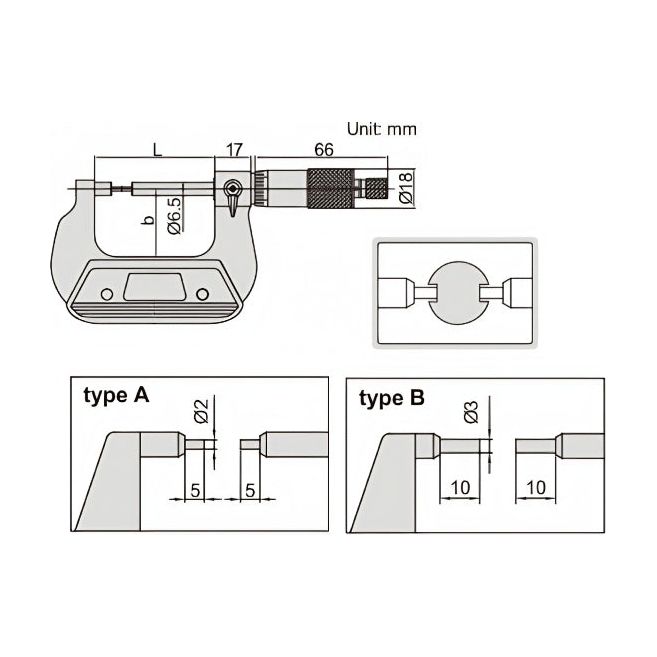 Insize Spline Micrometer 125-150mm Range Series 3233-150BA