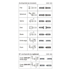 Insize Non-Rotating Micrometer with Anvil/spindle tips 25-50mm Range Series 3280-50A