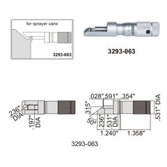 Insize Can Seam Micrometer 0-0.6" Range Series 3293-063