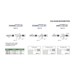 Insize Can Seam Micrometer 0-13mm Range Series 3293-133
