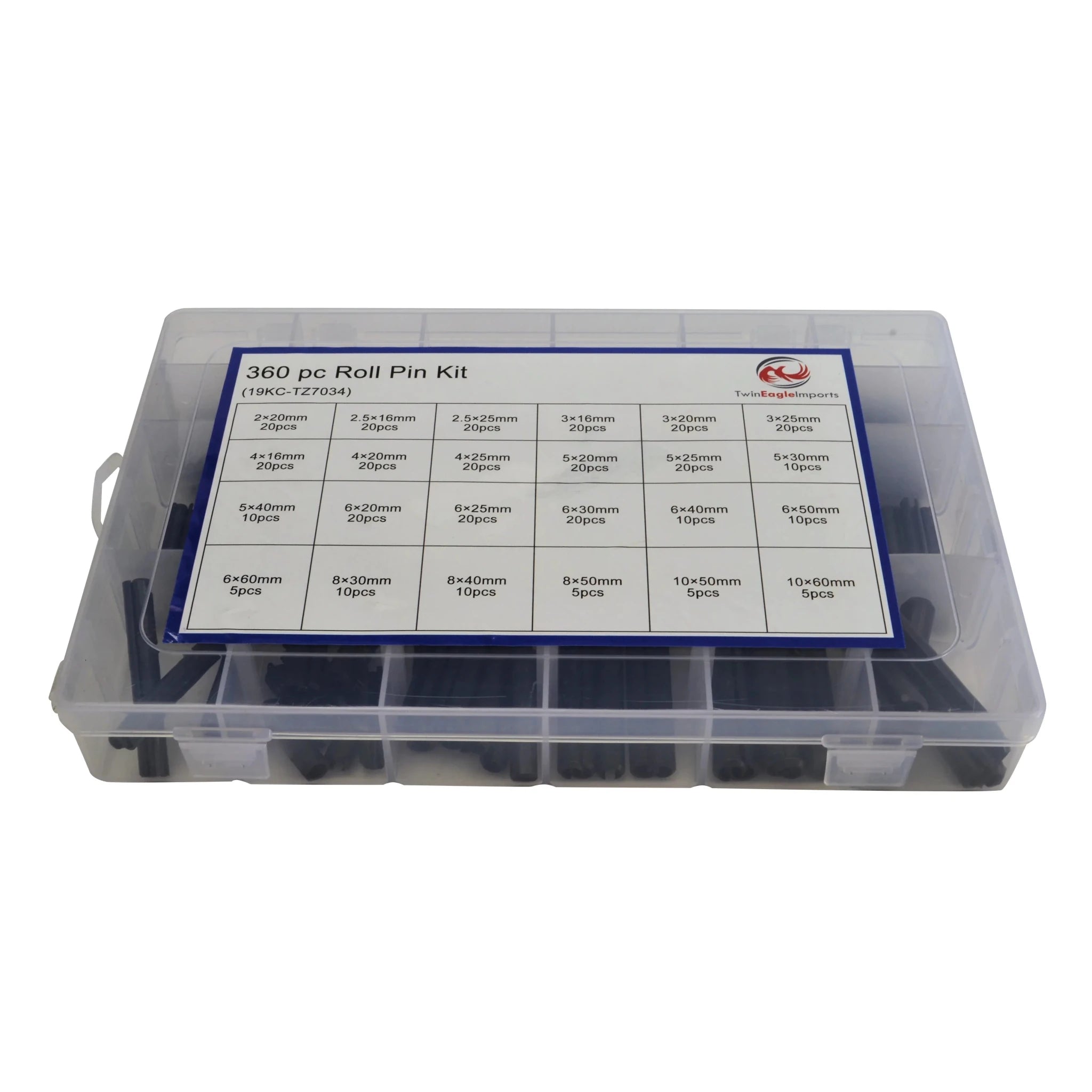 360 Piece Metric Roll Pin Grab Kit Assortment - Twin Eagle Imports
