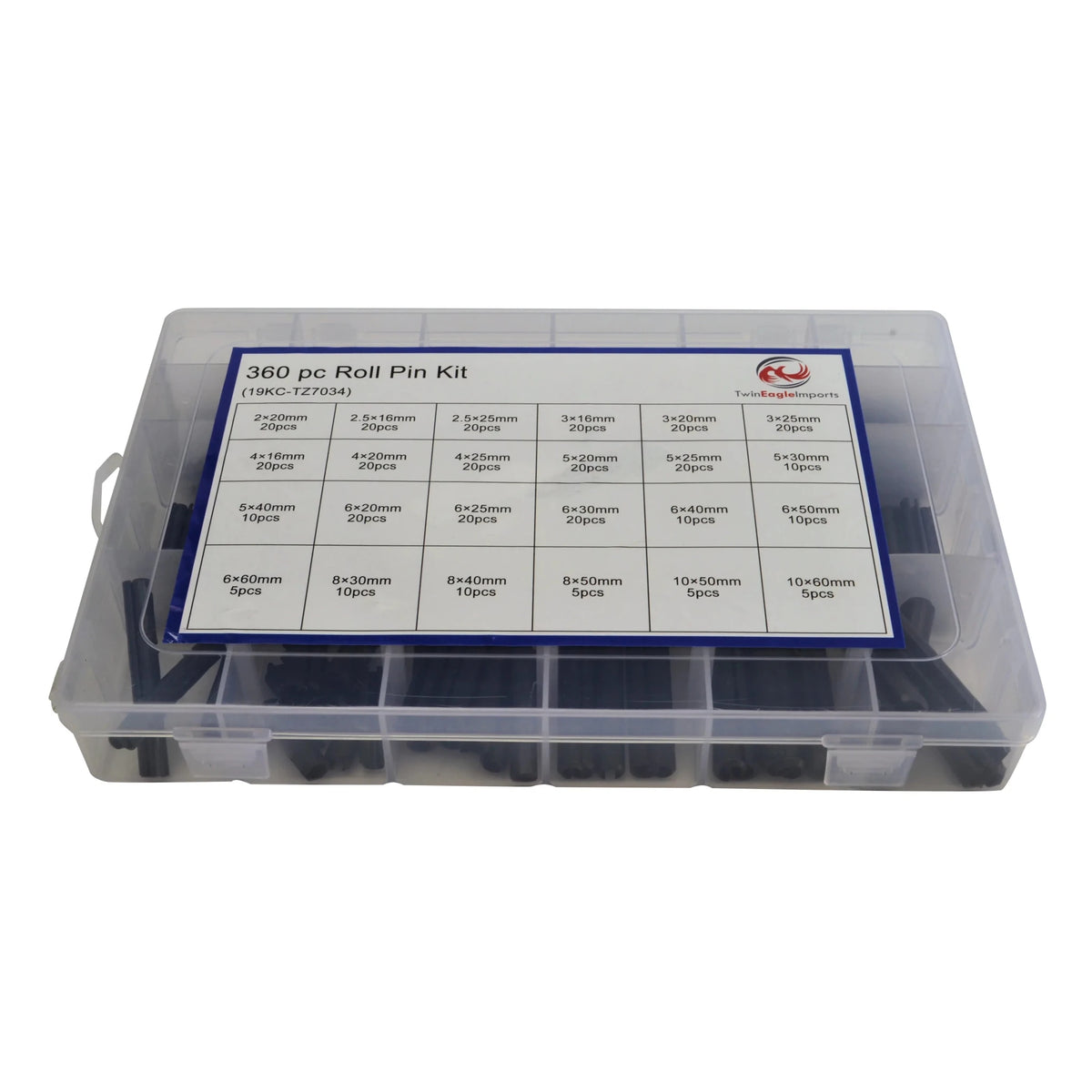 360 Piece Metric Roll Pin Grab Kit Assortment - Twin Eagle Imports